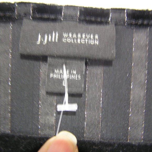 J. JILL SIZE LARGE WEAREVER METALLIC STRIPE TOP - Picture 4 of 7